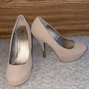 Nude Suede Pumps
